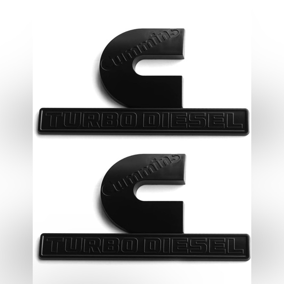 2Pcs Cummins Turbo Diesel Emblems 3D Decal Badges Replacement - Picture 1 of 6